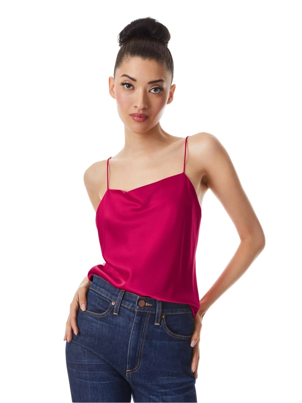 alice + olivia Harmon Drapey Slip Tank